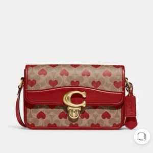 Coach Studio Shoulder Bag In Signature Canvas With Heart Print